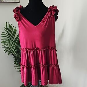 Elegant Ruffled Pink Top
